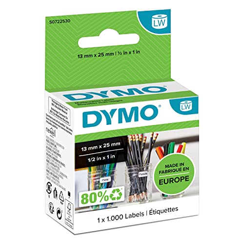 Dymo LW etichette multiuso originali, 13 mm x 25 mm, rotolo da 1000 etichette facilmente staccabili, autoadesive, per etichettatrici LabelWriter