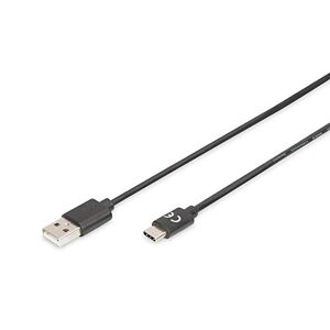 Digitus Cavo di collegamento USB 2.0-4,0 m - da USB A (M) a USB C (M) - 480 Mbit/s - Cavo di collegamento, Cavo USB - Nero