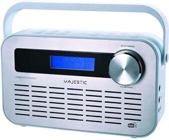 Majestic DAB 843 - Radio DAB/DAB+/FM, display LCD, Ingresso AUX-IN, presa cuffie, sveglia doppio allarme, adattatore per alimentazione incluso