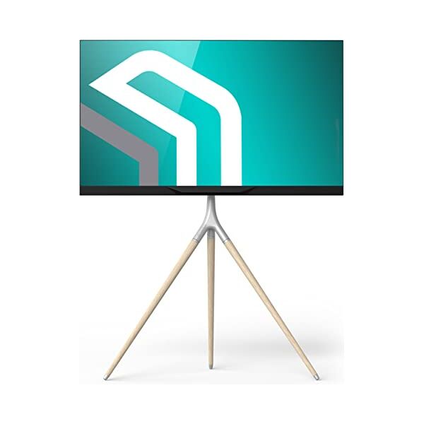 onkron staffa tv treppiede per televisori da 32-65 lcd/led/oled/qled/plasma supporto monitor girevole a 360° e regolabile in altezza vesa max. 400x400 mm e peso max. 35kg bianco