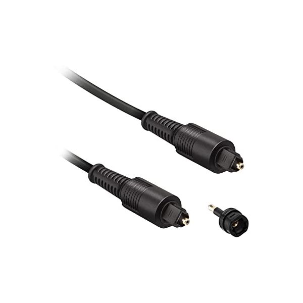 ekon cavo toslink, cavo in fibra ottica, maschio maschio, adattatore toslink 3.5mm incluso, 1.8 metri, per home theater, dolby digital, dvd, tv, smart tv, macbook