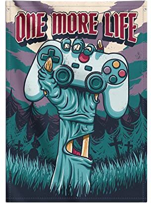 Grupo Erik: Wall Scroll Gameration One More Life   Poster tela da parete gaming, 70 x 100 cm, resistente e facile da appendere - Stampa artistica su tela gaming gamer, wall art decor