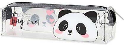 Legami - Pencil Case, Astuccio Trasparente, 19,5x5,5 cm, Panda, Hug Me, Mostra Esattamente Ciò che Contiene, in TCU Trasparente, Chiusura Zipper, Capiente