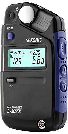 Sekonic , Flashmate L-308X, Esposimetro per fotografi e cineasti – nero/blu