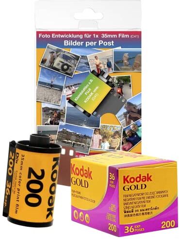 Kodak Film Gold 200/36 - Cartello colorato da 35 mm, con sacchetto di sviluppo per fino a 36 immagini a colori/worldwide shipping + WE TRANSFER