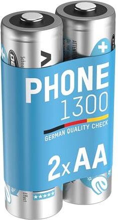 Ansmann MaxE Mignon AA batteria ricaricabile 1300mAh DECT Phone-Akku pre-carica della batteria - batteria per i telefoni cordless (1x confezione da due) - MaxE