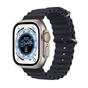 Apple Watch Ultra (GPS + Cellular, Cassa 49mm) Smartwatch con robusta cassa in titanio e Cinturino Ocean color mezzanotte. Fitness tracker, GPS di precisione, batteria a lunghissima durata
