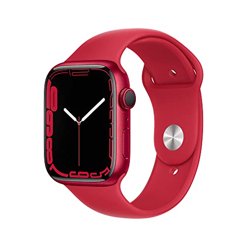 Apple Watch Series 7 (GPS, 45mm) Smartwatch con cassa in alluminio (PRODUCT)RED con Cinturino Sport (PRODUCT)RED - Regular Fitness tracker, app Livelli O₂, resistente all’acqua
