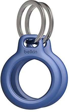 Belkin Custodia per AirTag con anello portachiavi (Secure Holder, guscio protettivo antigraffio per Air Tag) – Confezione da 2, Blu