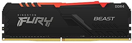 Kingston FURY Beast RGB 16GB 3733MT/s DDR4 CL19 Memoria Gaming Kit per Computer Fissi Modulo Singolo KF437C19BB1A/16