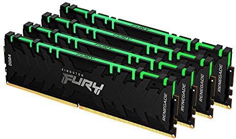 Kingston FURY Renegade RGB 32GB (4x8GB) 3200MHz DDR4 CL16 Memoria Gaming Kit per Computer Fissi Kit da 4, KF432C16RBAK4/32