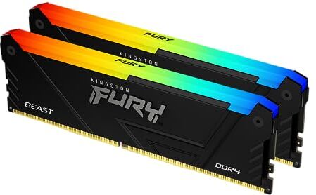 Kingston FURY Beast RGB 16GB 3600MT/s DDR4 CL17 DIMM (Kit da 4) Memorie per Desktop KF436C17BB2AK2/16