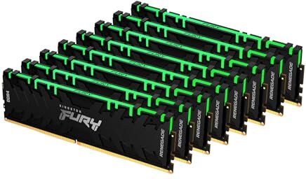 Kingston FURY Renegade RGB 256GB (8x32GB) 3200MHz DDR4 CL16 Memoria Gaming Kit per Computer Fissi Kit da 8 KF432C16RBAK8/256