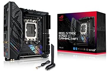 Asus ROG STRIX B760-I GAMING WIFI Intel® B760 LGA 1700 Scheda madre mini-ITX, DDR5, PCIe 5.0 x16 SafeSlot, 2 slot PCIe 4.0 M.2, 2.5G Ethernet, USB 3.2 Gen 2x2 Type-C®, AEMP II, Aura Sync RGB