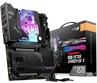 MSI MPG X570S CARBON EK X Scheda madre ATX - Supporta i processori della serie Ryzen 5000, AM4 - Mystic Light, 75A VRM, DDR4 Boost (5300+MHz/OC), 2x PCIe 4.0 x16, 4x M.2 Gen4 x4, Wi-Fi 6E