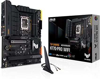 Asus TUF GAMING H770-PRO WIFI Scheda madre Intel® H770 (LGA 1700) ATX, DDR5, PCIe 5.0, slot PCIe 4.0 M.2, 14+1 DrMOS, Intel® 2.5Gb Ethernet, DisplayPort, HDMI, USB 3.2 Gen 1 Type-C®, Aura Sync