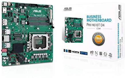 Asus PRO H610T D4-CSM Thin mini-ITX H610 business motherboard with enhanced security, reliability, manageability and efficiency