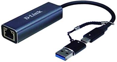 D-Link DUB-2315 Adattatore da USB-C Thunderbolt 3 o USB 3.0 a porta 2,5 Gigabit Ethernet (RJ45) per PC, MacBook Pro, MacBook Air, iPad Pro, Chromebook, Surface Pro e altro