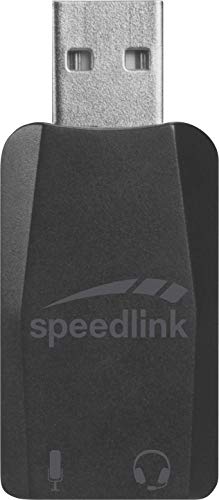 Speedlink Vigo USB Sound Card, Scheda Audio Stereo USB, Nero