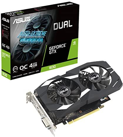 Asus Dual NVIDIA GeForce GTX 1630 OC Edition Scheda Grafica, 4 GB GDDR6 64-Bit 12 Gbps PCIE 4.0, GPU Tweak III, DUAL-GTX1630-O4G