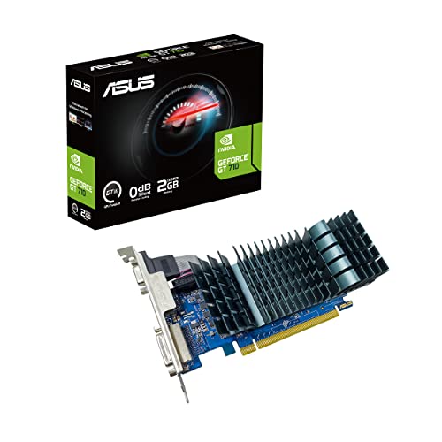 Asus NVIDIA GeForce GT 710 Scheda grafica PCIe 2.0, Memoria DDR3 2 GB, Raffreddamento Passivo, Auto-Extreme, GPU Tweak III, Grigio