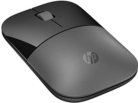 HP Z3700 Mouse Wireless, Sensore Preciso, Tecnologia LED Blu, 1600 DPI, 3 Pulsanti, Rotella Scorrimento, Ricevitore USB Wireless 2.4 GHz Incluso, Design Pratico e Confortevole, Argento