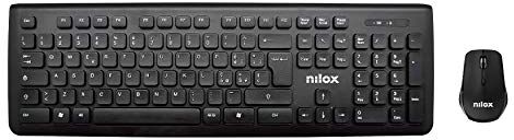 Nilox, Kit CW30 Keyboard+Mouse Wireless, Tastiera e Mouse Wireless, Design Classico ed Ergonomico, Mouse con 3 Dpi Regolabili, Tracking Ottico 1600 Dpi, Compatibilità Universale, Nero