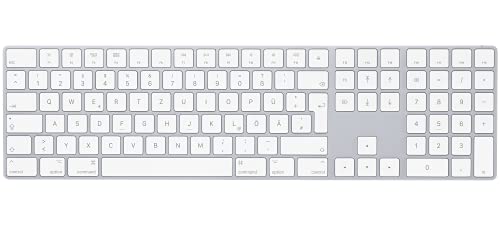 Apple Magic Keyboard con tastierino numerico: Bluetooth, ricaricabile. Compatibile con Mac, iPad o iPhone; Tedesco, argento