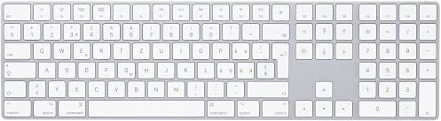 Apple Magic Keyboard con tastierino numerico: Bluetooth, ricaricabile. Compatibile con Mac, iPad o iPhone; Svizzera, argento