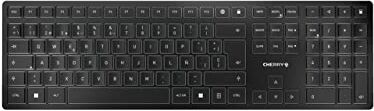 CHERRY KW 9100 SLIM, tastiera wireless, layout spagnolo, tastiera QWERTY, connessione Bluetooth o wireless, azione a forbice SX, ricaricabile tramite cavo USB, piatto, nero-argento