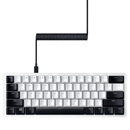 Razer PBT Keycap + cavo a spirale Upgrade Set: durevole Doubleshot PBT - Compatibilità universale - Strumento di rimozione dei tasti e stabilizzatori - arrotolato e progettato tatticamente - Cavo in