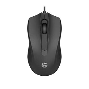 HP 100 Mouse Cablato, 1.600 DPI, destrorso, 3 pulsanti, rotella di corrimento, nero