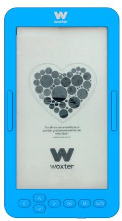 Woxter E-Book Scriba 195 S Blue Compatto nero di libri elettronici di 4,7 ", 960x540, schermo bianco perla e-inchiostro, EPUB, PDF, 4 GB, mantieni più di 2000 libri, colore blu