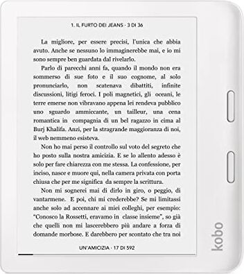 Kobo Libra 2   eReader   Touchscreen impermeabile da 7"   Antiriflesso   Luminosità e temperatura colore regolabili   Riduzione luce blu   eBook   WiFi   32 GB   Tecnologia Carta E Ink (bianca)