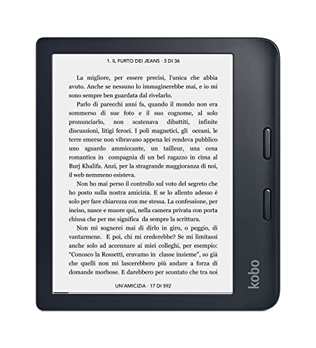 Kobo Libra 2   eReader   Touchscreen impermeabile da 7"   Antiriflesso   Luminosità e temperatura colore regolabili   Riduzione luce blu   eBook   WiFi   32 GB   Tecnologia Carta E Ink (Nero)