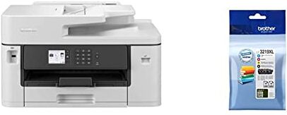 Brother MFCJ5340DW Stampante multifunzione inkjet a colori con stampa A3 da cassetto e da bypass, bianco & Tinta LC-3219XLVAL Pack Cuatricolor Alta Capacidad 1.500/3.000 Pag, Multi-Pack