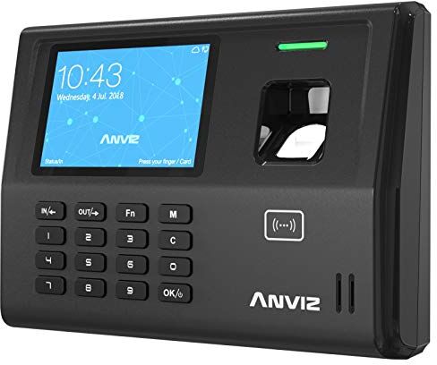 ANVIZ.EU ANVIZ EP300-ID PRO BT- WIFI Rilevazione Presenze: Biometrico, Badge Rfid e PIN, Linux, CPU 1 GHZ, Tcp/ip, Wifi, Bluetooth, Nero