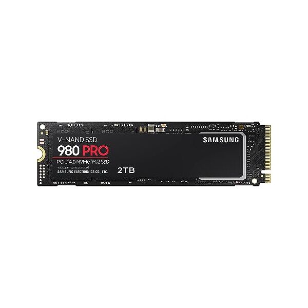 samsung 980 pro m.2 nvme ssd (mz-v8p2t0bw), 2 tb, pcie 4.0, 7,000 mb/s read, 5,000 mb/s write, internal solid state drive