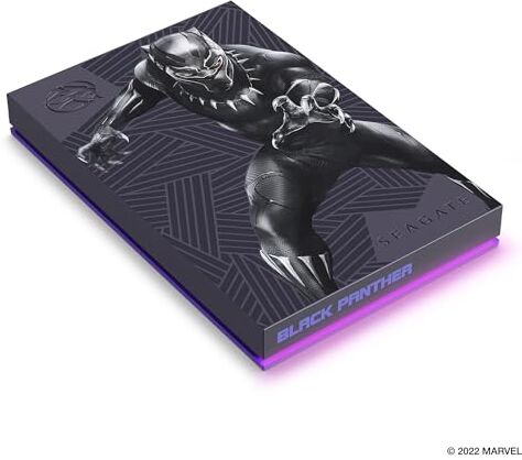 Seagate FireCuda 2TB disco rigido esterno portatile, compatibile con PS4, PS5, Xbox One/Series, PC, Marvel Edition Black Panther, USB 3.2, 3 anni di Rescue Services (STKL2000401)