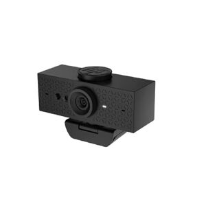 HP 620 Webcam FHD 1080p, Messa a Fuoco Automatica, Zoom Digitale, Rotazione a 360°, Campo Visivo Regolabile, Correzione Automatica Colore e Sfondo, Compatibile con Zoom, Coperchio Privacy, Nera