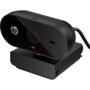 HP 320 Webcam FHD 1080P, USB, Grandangolare, Copriobiettivo, Angolazione regolabile, Correzione Automatica Luminosità, Certificata "Works With Chromebook", Chrome OS, Windows 11, macOS, Nero
