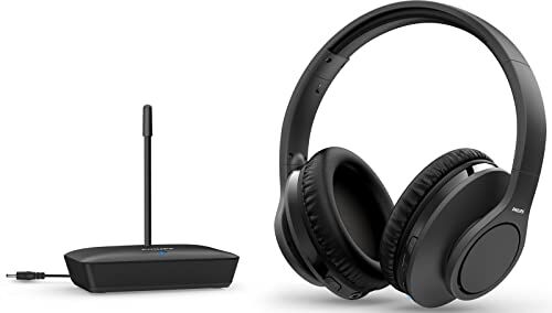 Philips H6005BK/10 Cuffie TV Wireless, Cuffie TV Senza Fili (Over Ear, Portata 100 m, 18 Ore di Autonomia, Driver 30 mm, Isolamento Acustico Passivo, Fascia Regolabile) Nero - Modello 2020/2021