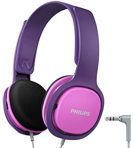 Philips SHK2000BL/00 Cuffie per Bambini Over Ear, Limite di Volume di 85 dB, Isolamento Acustico, Cuscinetti Auricolari Morbidi, Archetto Ergonomico, Rosa (Pink)