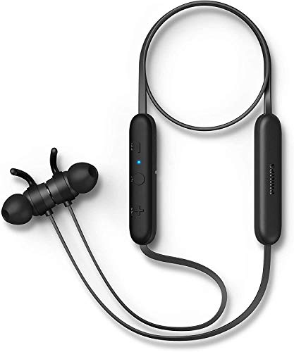 Philips Cuffie In Ear Bluetooth E1205BK/00 con Microfono (Telecomando Inline, Cancellazione Dell'eco, 7 Ore Riproduzione, Resistenza agli Schizzi IPX4, Auricolari Magnetici) Nero