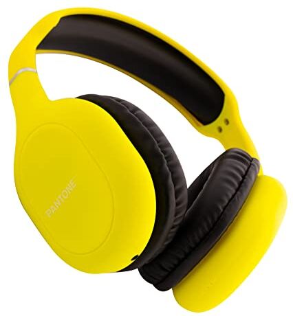 Celly , Cuffie Bluetooth Over-Ear Pantone, con Padiglioni Imbottiti e Archetto Imbottito Regolabile per il Massimo Comfort, Autonomia 8 h, Porta Type-C e Jack 3.5mm, con Controllo da Remoto, Giallo