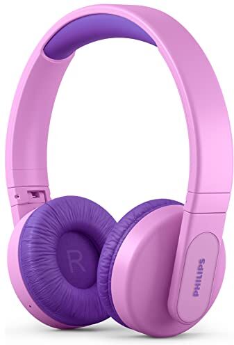 Philips Cuffie On-Ear Wireless per Bambini TAK4206PK/00 Bluetooth, con Volume Limitato, Fino a 28 ore di Riproduzione, Design Colorato, Nuova Versione, Rosa (Pink)