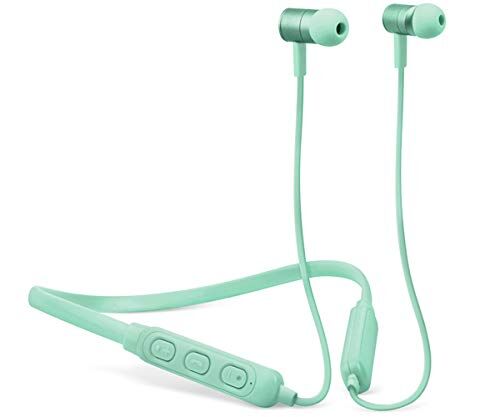 Fresh N Rebel Band-It Wireless - In-Ear Headphones - Peppermint Cuffie Auricolari Sport Bluetooth con Neckband e Microfono e Telecomando Integrati, Verde Acqua, Taglia Unica
