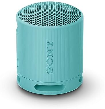 Sony SRS-XB100 - Speaker Wireless Bluetooth, Portatile, Leggero, Compatto, da Esterno, IP67 Resistente Acqua e Polvere, Batteria da 16 ore, Cinturino Versatile, Chiamate in Vivavoce - Blu