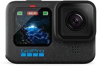 GoPro HERO12 Black - Action camera impermeabile con video Ultra HD 5.3K60, foto da 27 MP, HDR, sensore di immagine da 1/1,9", streaming live, webcam, stabilizzazione