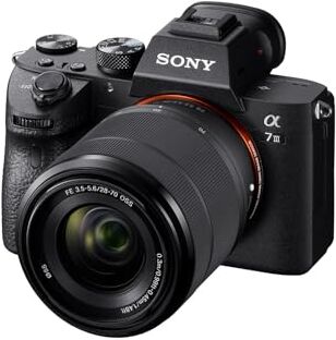 Sony Alpha 7 III Fotocamera Mirrorless Kit Full Frame Con Ottica Zoom, Nero